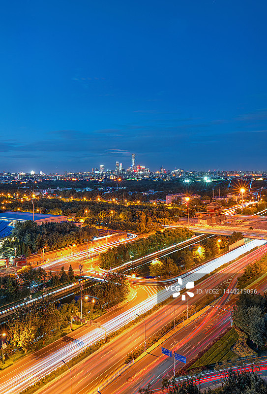 北京南二环永定门和国贸夜景图片素材