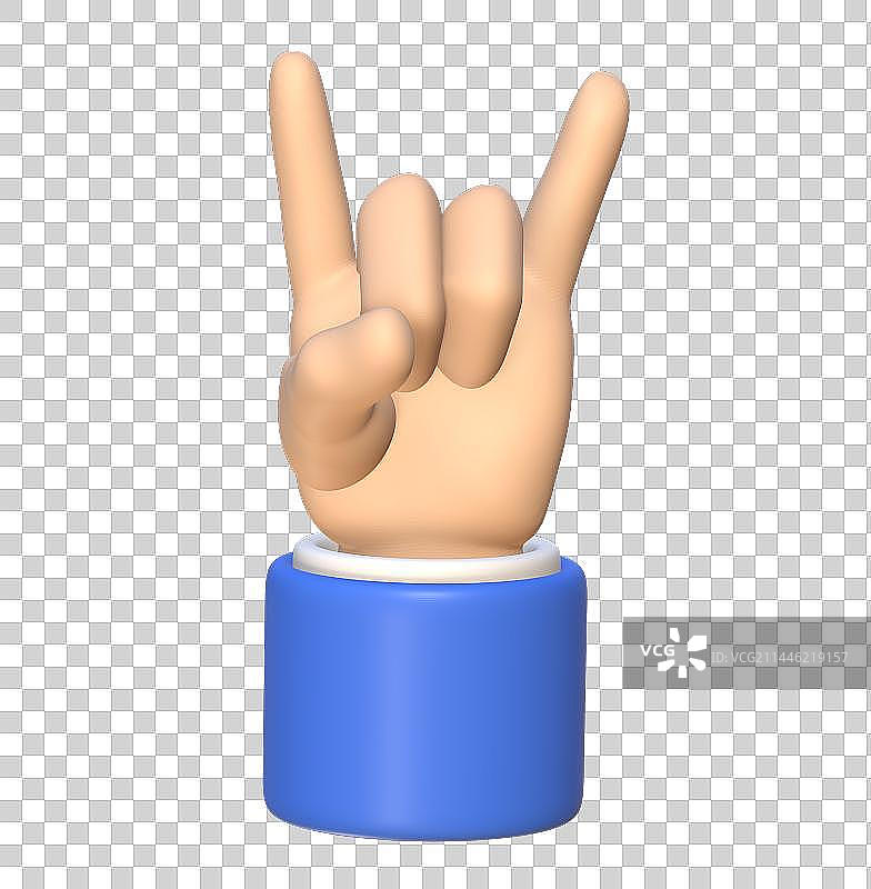 手势语3D插画元素图片素材