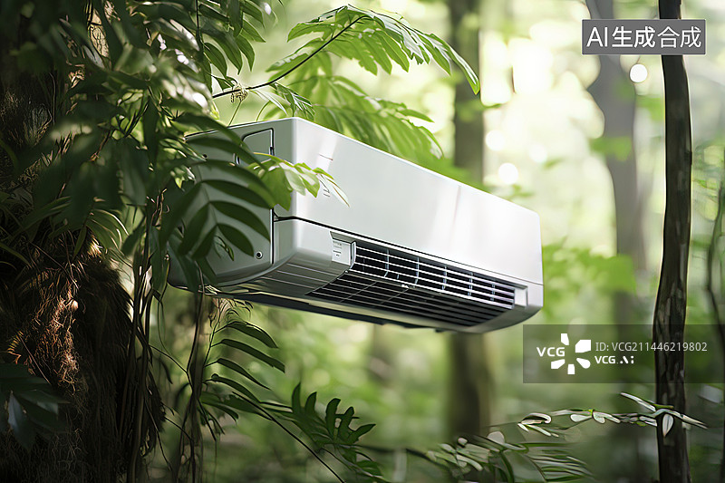 【AI数字艺术】森林里的空调图片素材