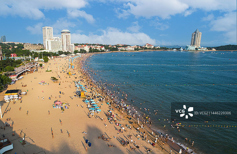 亚洲最大的海滨浴场--青岛第一海水浴场图片素材