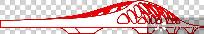 剪纸风格山东青岛珊瑚贝桥建筑图片素材