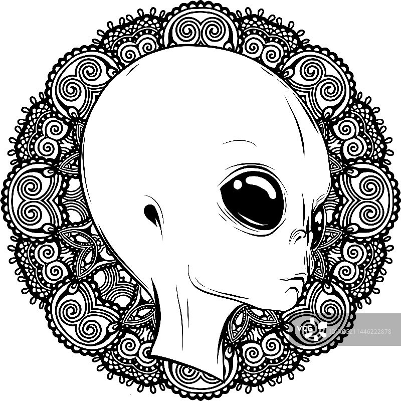 外星人头部轮廓图片素材