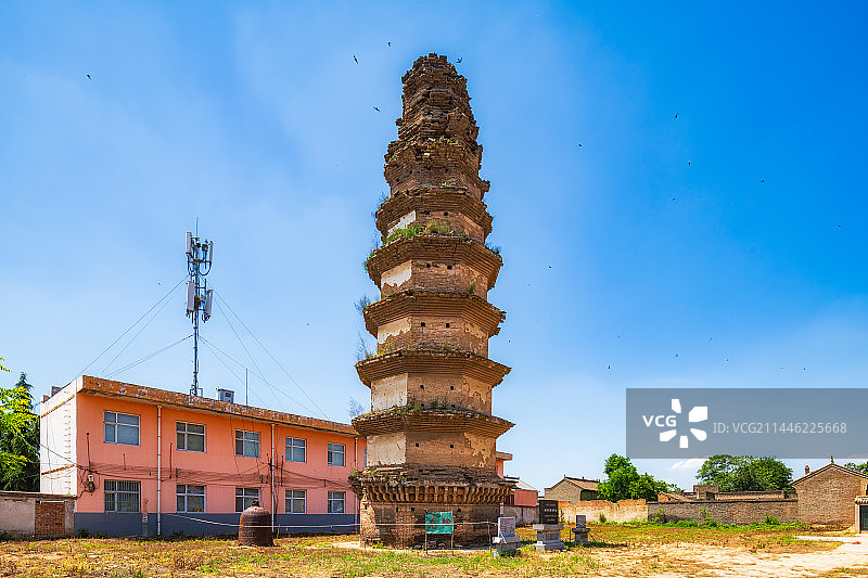 国宝单位，山西省运城市万荣县——万荣寿圣寺塔（宋代）图片素材