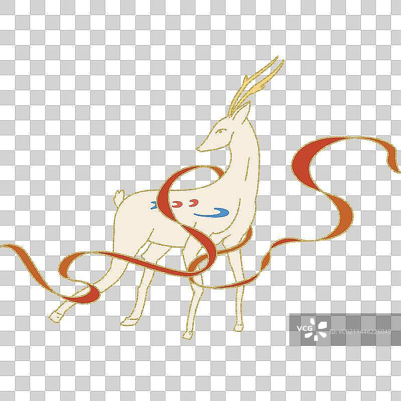 国潮九色鹿图片素材