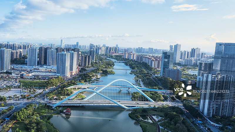 南沙蕉门河城市风光图片素材