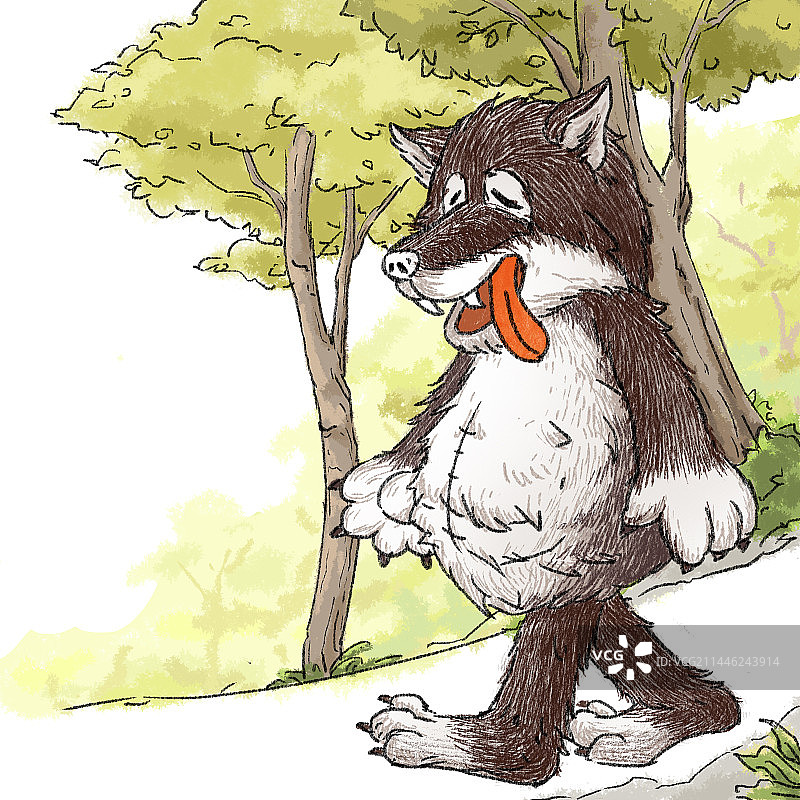 儿童插画 大灰狼图片素材