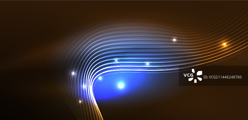 闪亮发光的霓虹灯波或霓虹灯激光秀图片素材