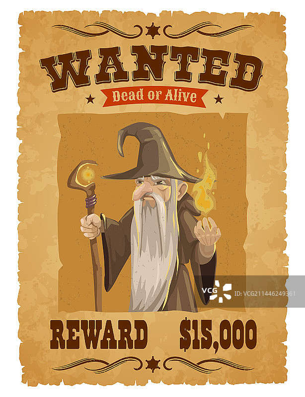 万圣节通缉令banner卡通愤怒巫师图片素材