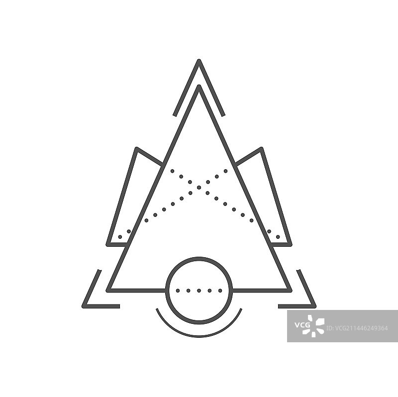 几何Boho纹身神圣魔法线条艺术符号图片素材