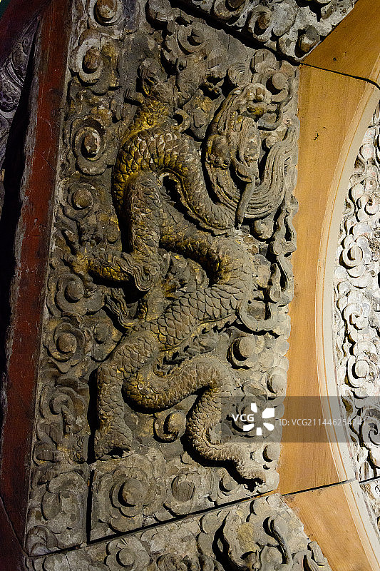 北京隆福寺藻井残片图片素材