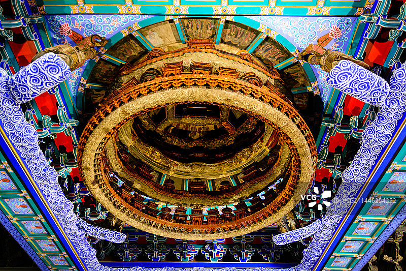 北京隆福寺天宫藻井图片素材
