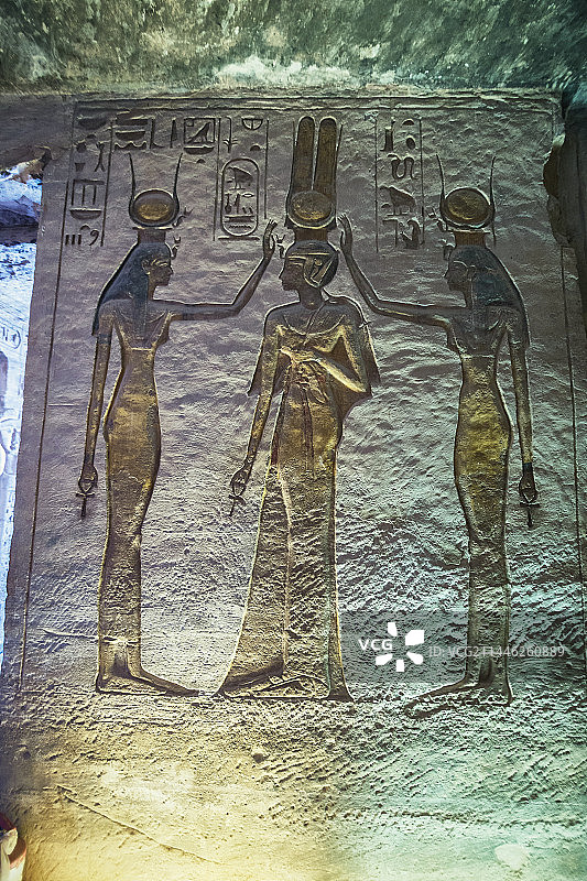 阿布辛贝·勒神庙的壁画图片素材