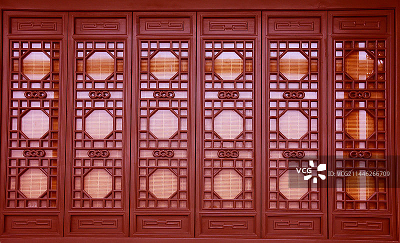 中国古典门窗红色图片素材