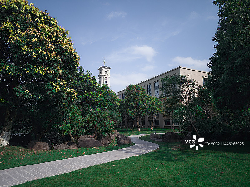 宁波诺丁汉大学校园秋日摄影图片素材