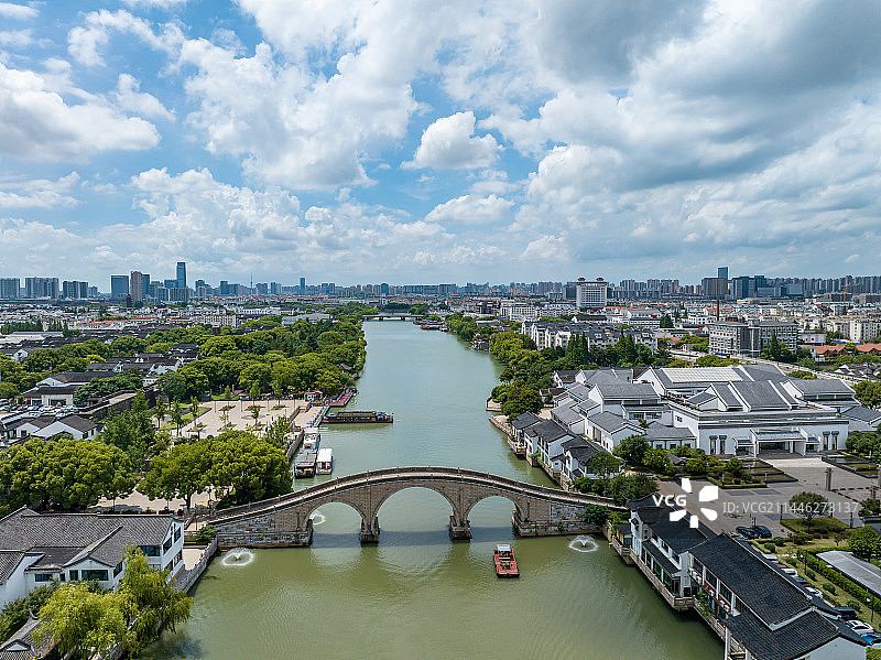 苏州水晶天里的胥门，盘门，护城河图片素材