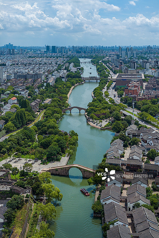 苏州水晶天里的胥门，盘门，护城河图片素材