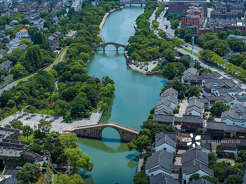 苏州水晶天里的胥门，盘门，护城河图片素材
