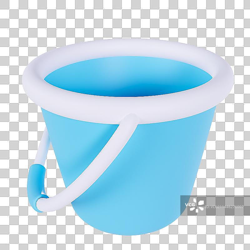 3D立体水桶挖沙工具玩沙子元素图片素材