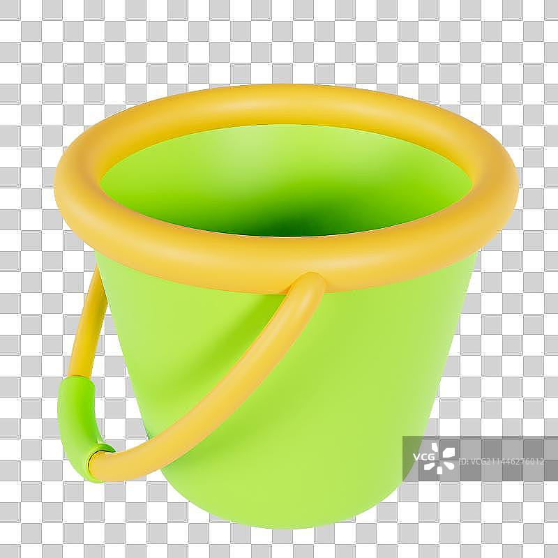 3D立体水桶挖沙工具玩沙子元素图片素材
