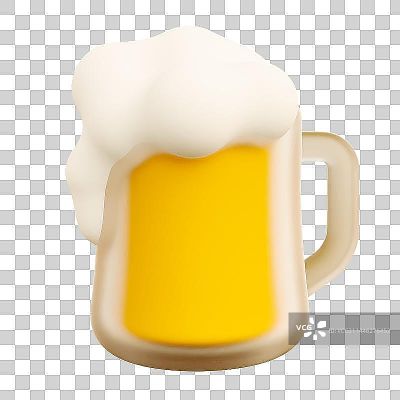 3D立体啤酒小麦元素图片素材