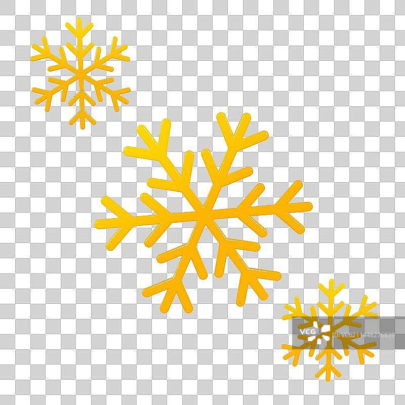 3D立体雪花片元素图片素材