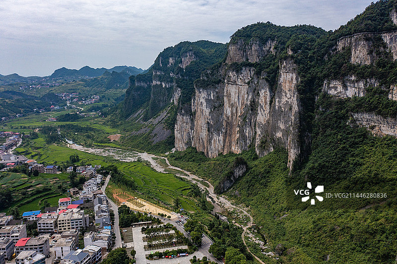 航拍湖南娄底涟源湄江大江口风景区图片素材