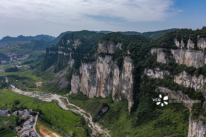 航拍湖南娄底涟源湄江大江口风景区图片素材