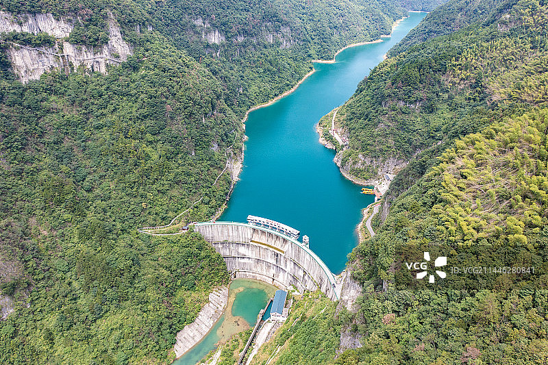 航拍湖南娄底涟源湄江大江口风景区图片素材