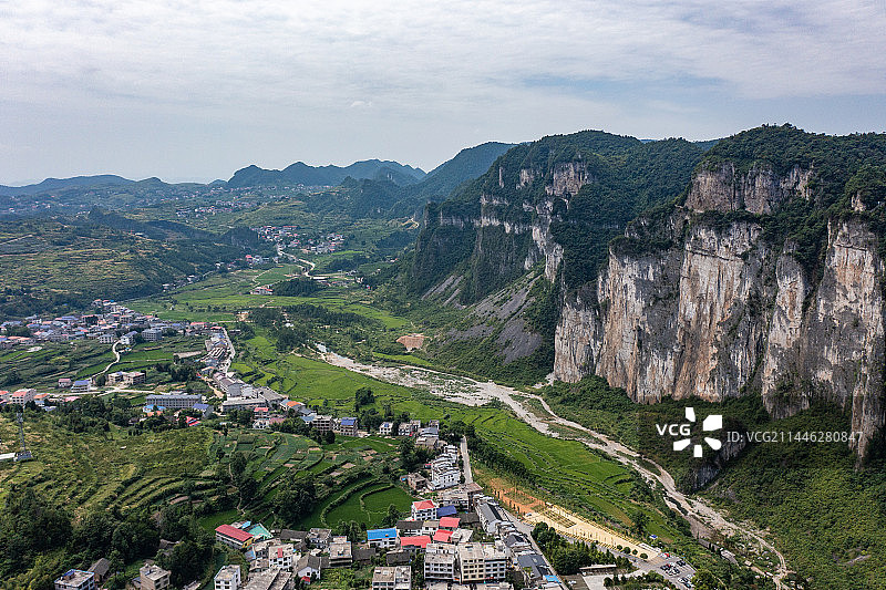 航拍湖南娄底涟源湄江大江口风景区图片素材