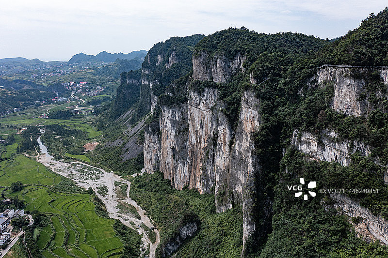 航拍湖南娄底涟源湄江大江口风景区图片素材