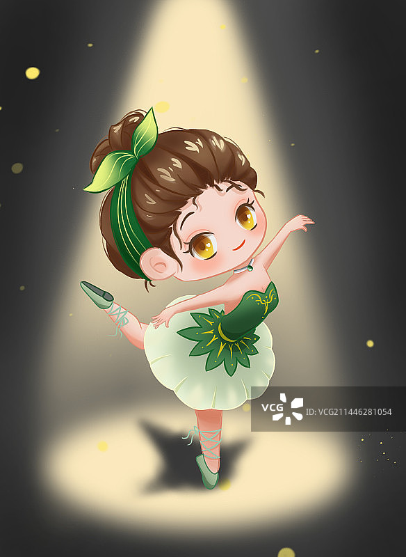 Q版芭蕾女孩图片素材