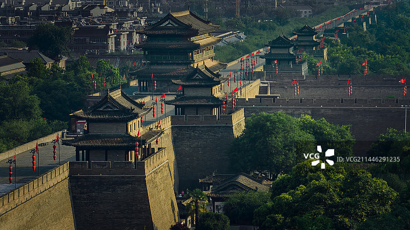 西安古城墙图片素材