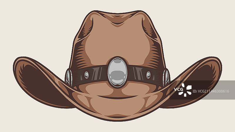 彩色复古牛仔帽贴纸图片素材