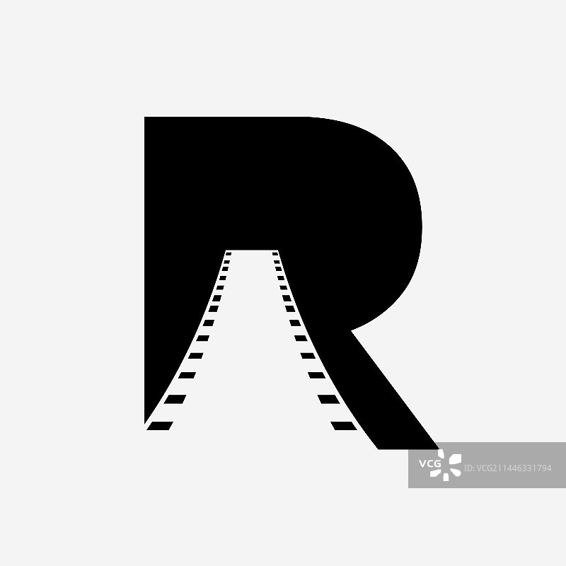 以R字母概念道路为主题的交通标志图片素材