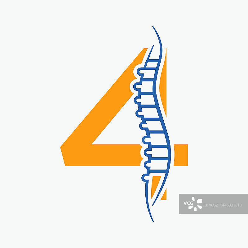 骨科健康字母4标志设计图片素材