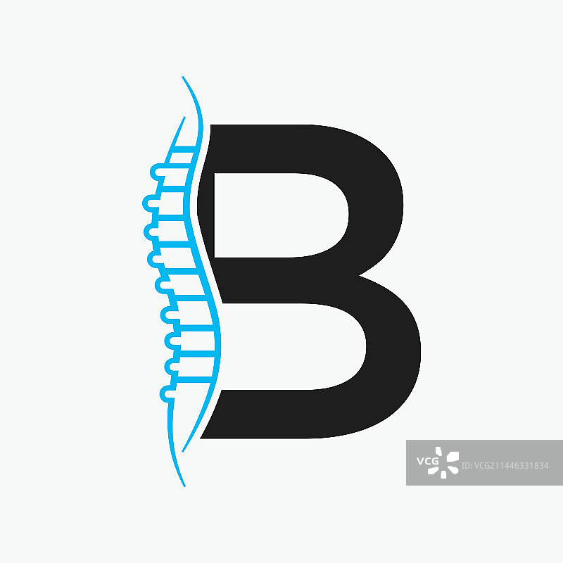 字母B骨科健康骨骼标志设计图片素材