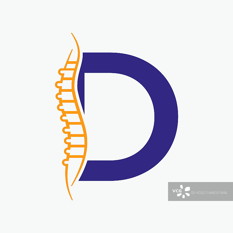 骨骼健康D字母标志设计图片素材