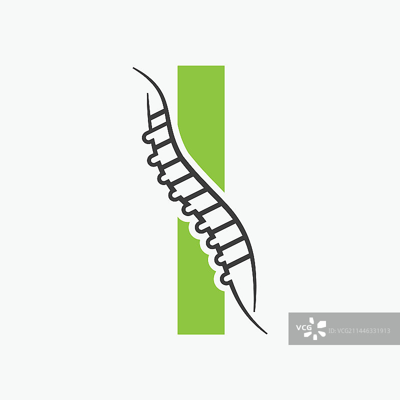 字母I，骨科健康骨骼标志设计图片素材