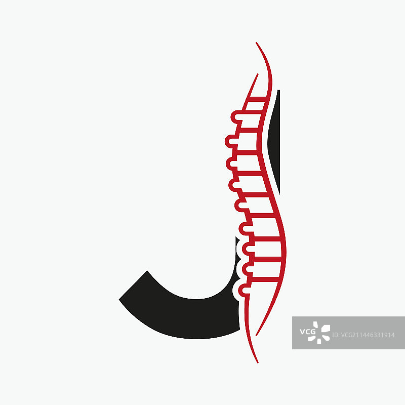 骨骼健康J字母标志设计图片素材