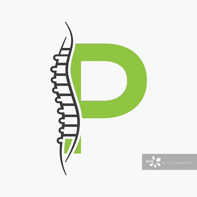 字母P骨科健康骨骼logo设计图片素材