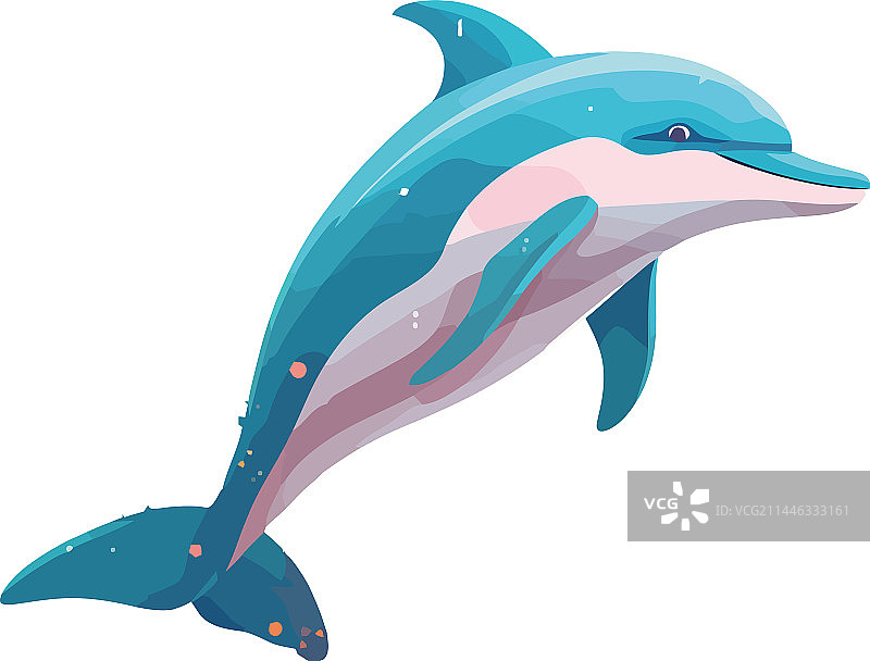 在欢乐夏日跳跃的可爱海豚图片素材