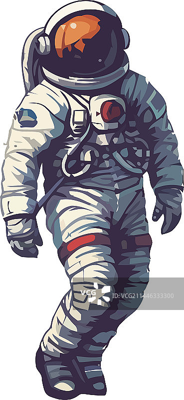 身穿白色宇航服的宇航员在太空行走图片素材