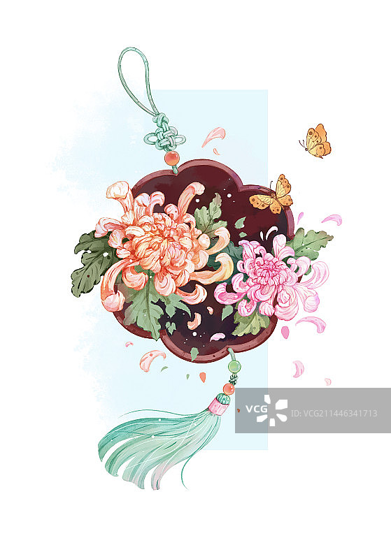 古风菊花图图片素材