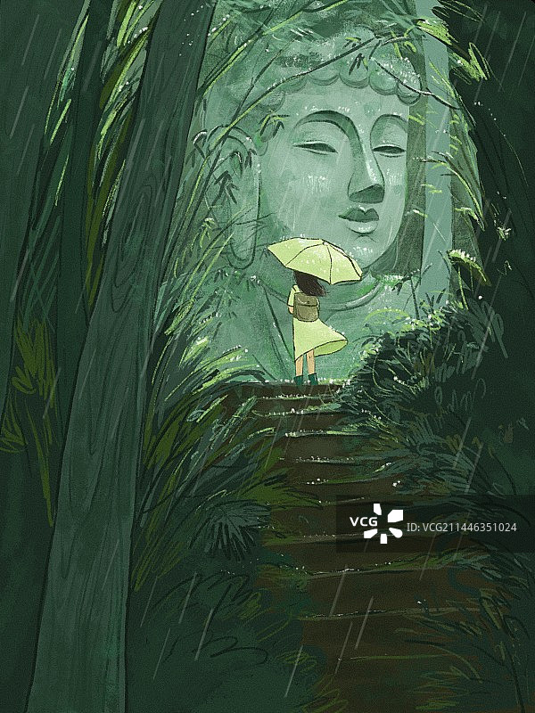 森林佛像图片素材