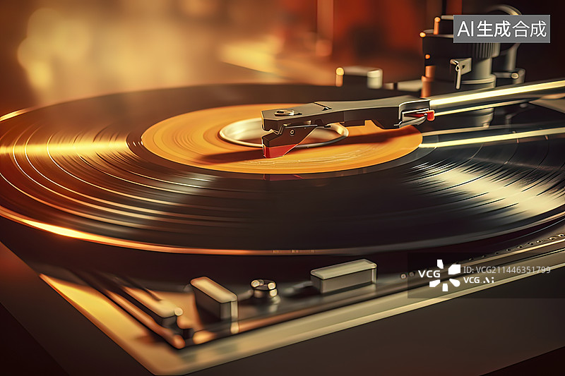 【AI数字艺术】黑胶唱片图片素材