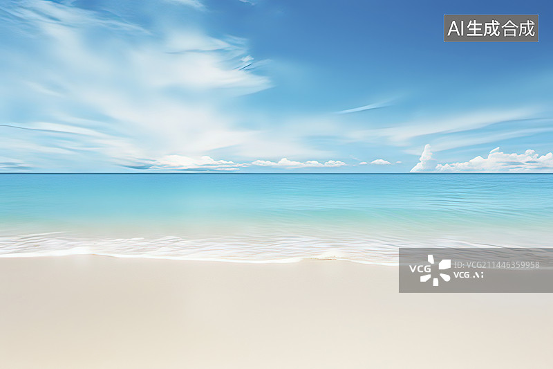 【AI数字艺术】夏季美丽的海滩图片素材