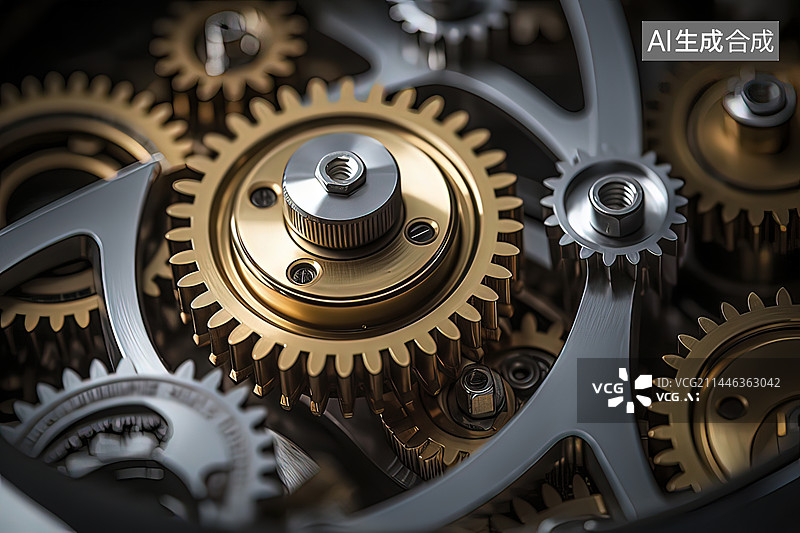 【AI数字艺术】金属齿轮传动图片素材