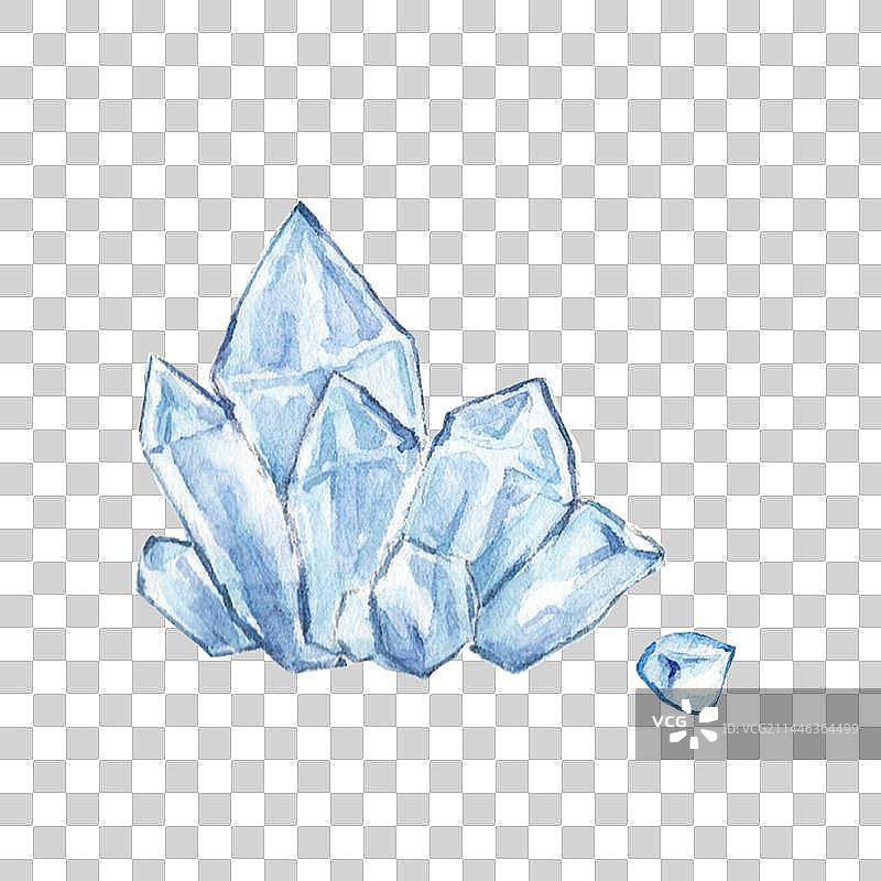 白色背景纯天然无污染的自然界水晶玻璃冰块原石图片素材