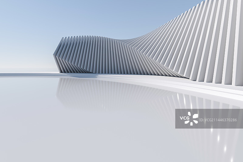 三维白色建筑广场图片素材