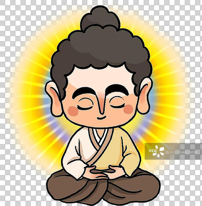 背有金光的佛祖图片素材